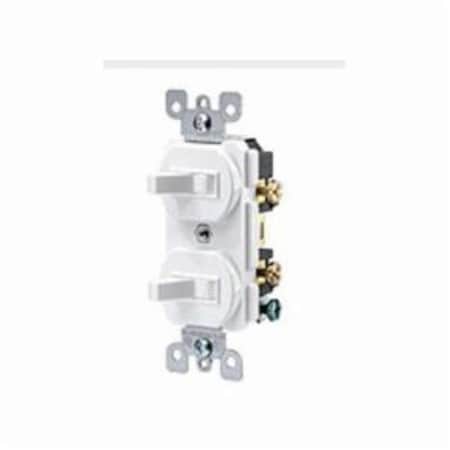 Leviton Switch, Duplex, 15A, 5-15R, 120/277V 5224-2W